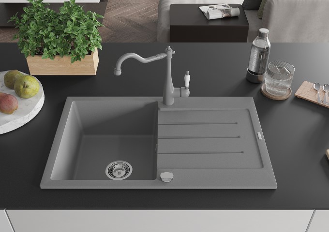 Γρανίτικα Νεροχύτες Μονόχωρα Γκρι