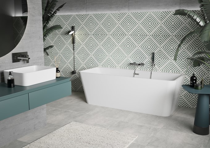 Ελεύθερη μπανιέρα τοίχου 170x80 cm