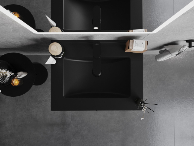 Παράδειγμα ντουλαπιού με νιπτήρα σε διάταξη μπάνιου