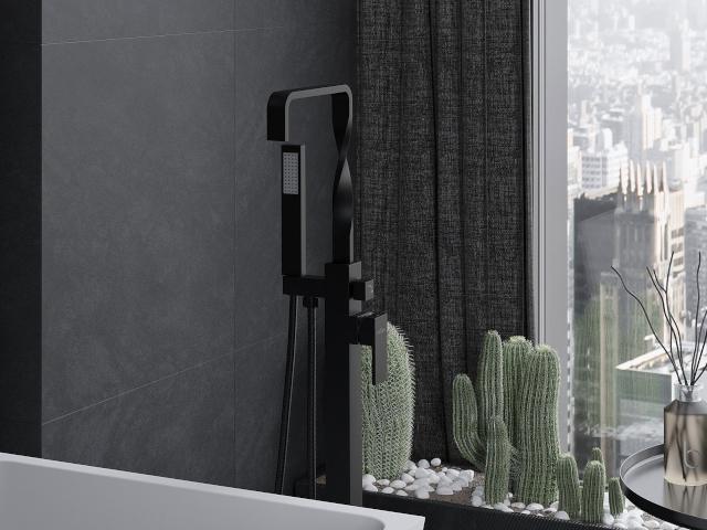 Μαύρα πλακάκια στο μπάνιο