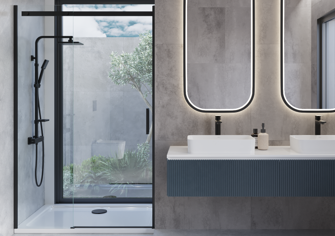 Μοντέρνο εξωτερικό σύστημα ντους