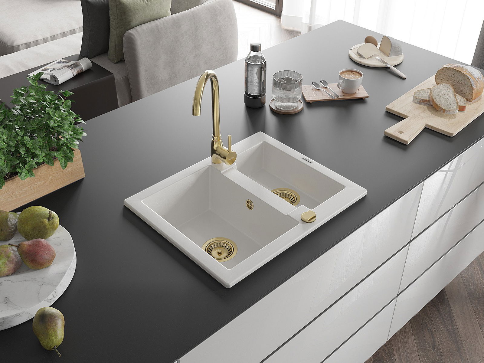 Νεροχύτης μιάμισης γούρνας Mexen