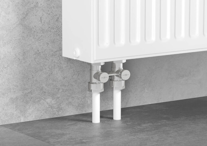 Διπλή βαλβίδα καλοριφέρ λευκή