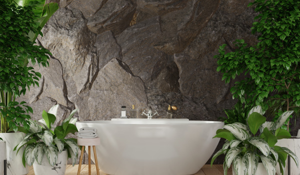 Ελεύθερη μπανιέρα σε στιλάτο μπάνιο