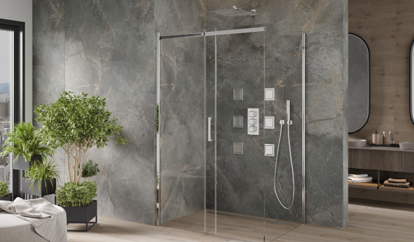 Μινιμαλιστική καμπίνα ντους από πέτρα