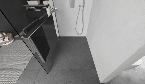 Μπάνιο με ράφι σε μοντέρνο στυλ