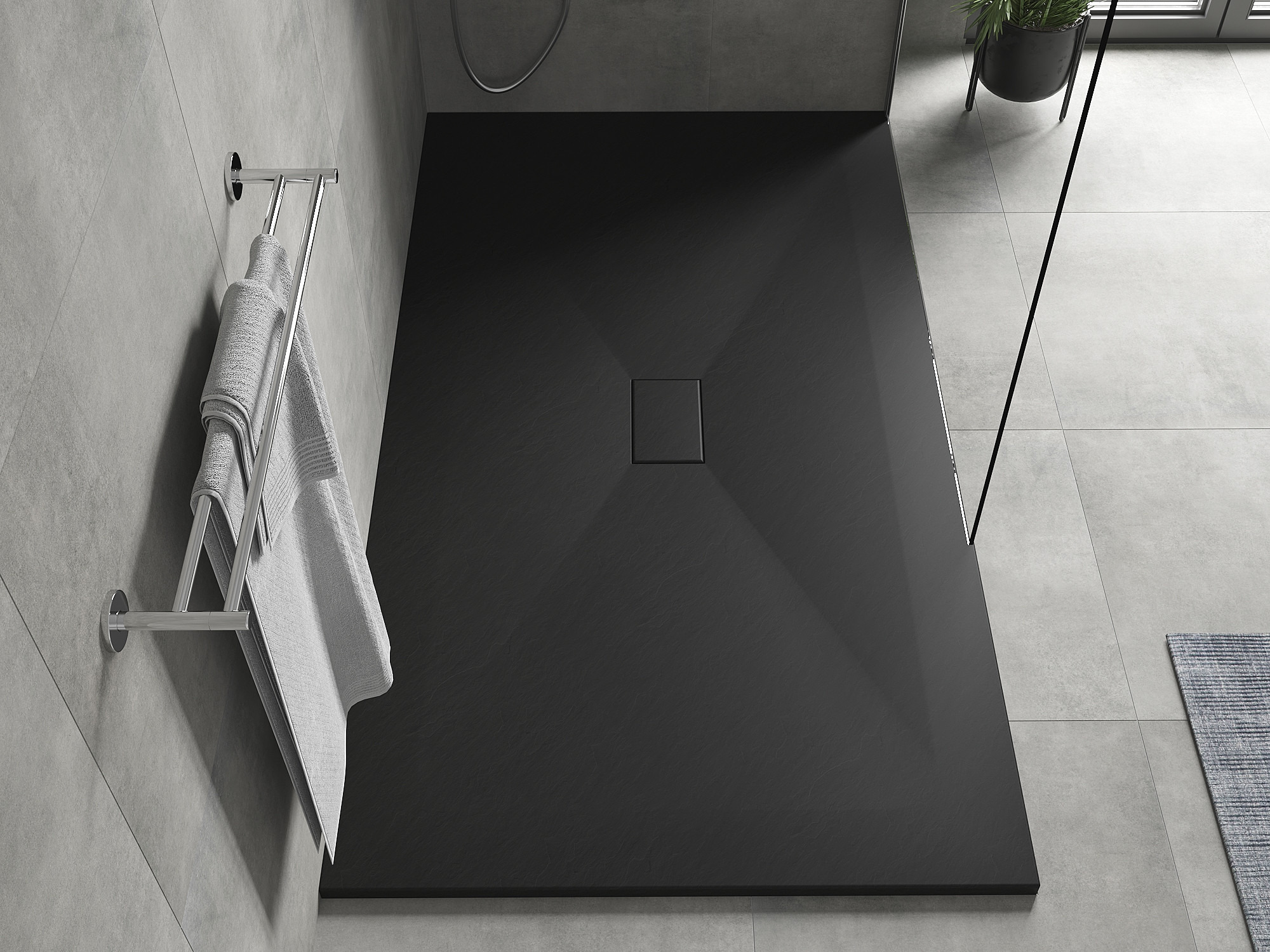 Ντουζιέρα με υφή πέτρας